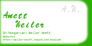 anett weiler business card